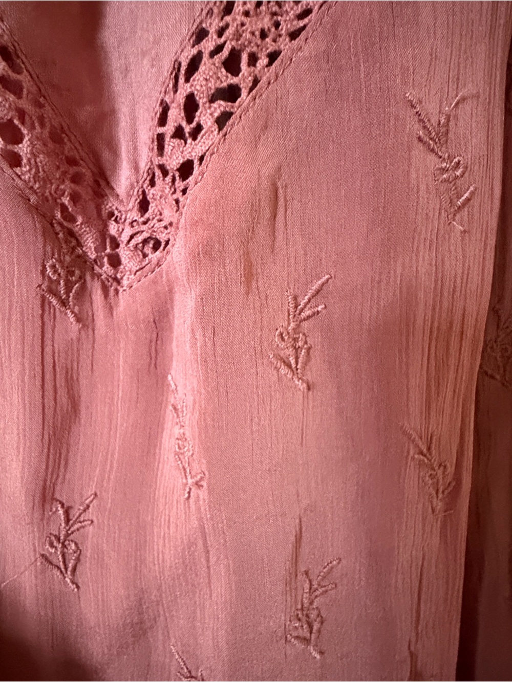 Free People Dusty Rose Lace-Trim Maxi Trails end Skirtall Sold out - Picture 7 of 14